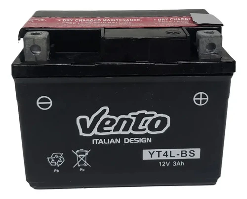 Bateria Moto Yt4l-bs 12v 4ah Vento Cj50 Adress Gkmotos
