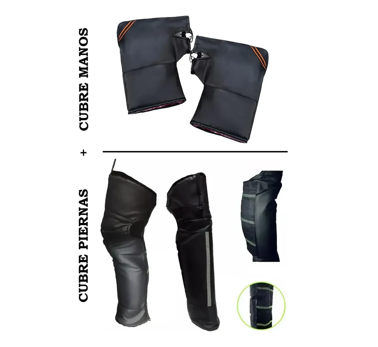 Kit Abrigo Moto Cubre Piernas + Cubre Manos Corderito — foto 4