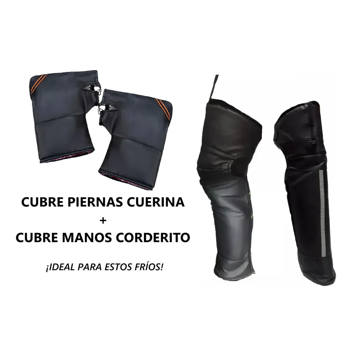 Kit Abrigo Moto Cubre Piernas + Cubre Manos Corderito — foto 5